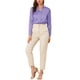 thumbnail image 2 of CAMISAS ELEGANTES PARA MUJER INSPIRADORAS CHIC Cuello en V de Puntos de Larga Manga Blusa de Satén Suave XL Púrpura, 2 of 8