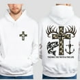 thumbnail image 5 of Christian Camo Cross double sides Hoodie for Men Women – Deer Antler Fish Anchor Graphic Pullover, Faith Hunting Gift, 5 of 7