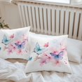 thumbnail image 7 of Waterproof Throw Pillow Covers Set of 2, 20x20 Inch Flowers Butterfly Decorative Pillowcases Outdoor Pillow Slip Cushion Covers Set for Couch Tent Simple Watercolor Nature Floral Retro, 7 of 7