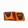 thumbnail image 1 of Reliant Ribbon 92675W-058-10F Skull Glitter Wired Edge Ribbon - Orange - 4 in. x 10 yards, 1 of 3