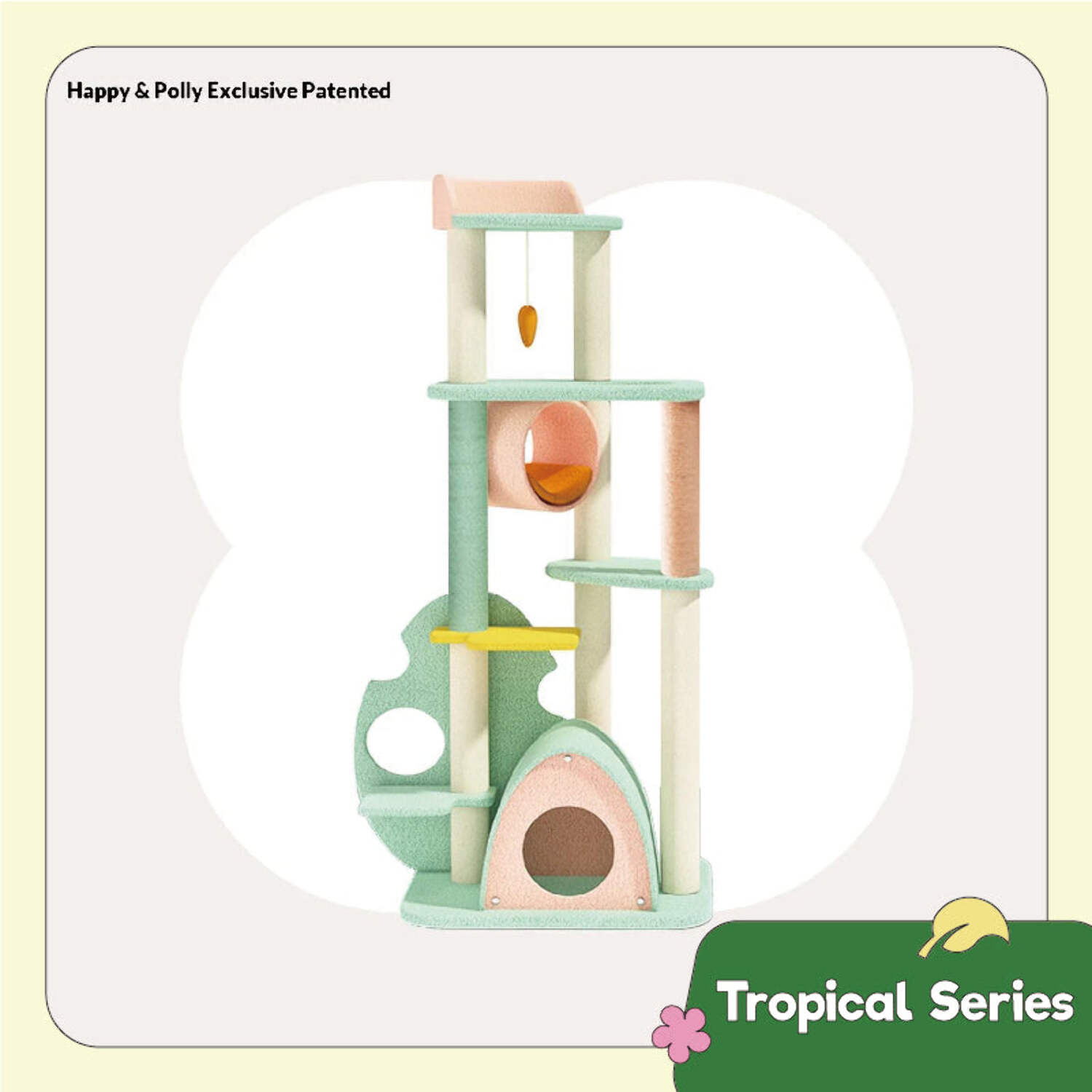 Happy & Polly Wonderland 58-in Plush Cat Tree & Condo, Jumbo