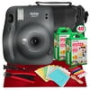 FUJIFILM INSTAX Mini 11 Instant Film Camera (Charcoal Grey) + 2x Fujifilm Instax Mini Twin Film (40 Exposures), Camera Carrying Case, Xpix Camera Strap & Funky Film Frames