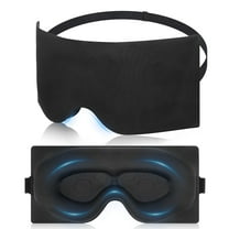 TSV Sleep Mask for Side Sleepers, 100% Light Blocking 3D Eye Mask, Adjustable Blindfold for Men & Women, Black