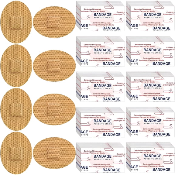 QARUN 50Pcs Fabric Oval Flexible Bandages Spot Bandage Small Face Bandages with Non Stick Pad Oval Bandages