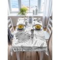 thumbnail image 3 of Grey Coastal Rectangle Tablecloth, Summer Coral Shell Sea Beach Nautical Waterproof & StainResistant Tablecloth, Washable Oil-proof Table Cover for Dining/Party/Wedding/Camping/Buffet 60x84 In, 3 of 9