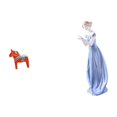 thumbnail image 1 of Adorno sueco coleccionable, figura de caballo Dalecarlian, escultura animal y estatua de dama de cerámica, figura de niña nórdica, adorno mo, 1 of 8