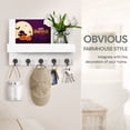 thumbnail image 5 of Key Holder for Wall, Dinosam Mail Organizer Wall Mount with 5 Key Hook and Mail Holder, Designer Key Rack Suitable for Entryway, Hallway, Bedroom, Living Room and Office,White, 5 of 9