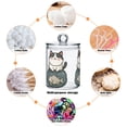 thumbnail image 6 of Yayeee 2 Pack Qtip Holder Bathroom Cotton Swab Canister with Lid Clear Dispenser Set, Beige Cute Cat, 6 of 6