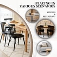 thumbnail image 6 of ClinQ Wooden Windsor Dining Chair Set of 2，Modern Classic Armless Kitchen Side Chairs with Sturdy Iron Legs for Dining Room, Black, 6 of 7