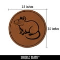 thumbnail image 2 of Curious Rat Rodent 2.5" Faux Leather Round Engraved Iron-On Patch - Brown, 2 of 6