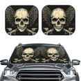 thumbnail image 2 of Lukts Gothic Winged Skull Print 2 Piece Car Sun Shade Windshield,Foldable Car Shade Front Windshield with Keeps Your Vehicle Cool-Small, 2 of 6