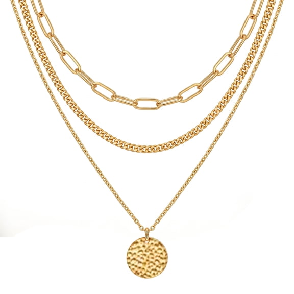 14K Gold Plated Layered Necklace Set for Women, Dainty Adjustable Stackable Gold Necklaces, Minimalist Daily Wear Fashion Jewelry Gift
