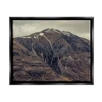 Stupell Industries Cloudy Mountain Peak Slope Photograph Jet Black Floating Framed Canvas Print Wall Art, Design by Lil' Rue