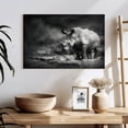 thumbnail image 3 of Elephant Stock Lake Rhino Wall Art - Horizontal Canvas Wall Art - Living Room Wall Decor - Animal Canvas - Gray And White Decor - 24" x 16", 3 of 8