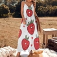 thumbnail image 3 of Lots of Little Strawberries Sleeveless Dress Women's Evening Dress Womans Clothing, 3 of 9