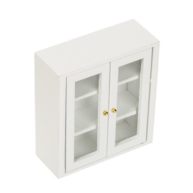 1 gabinete para casa de muñecas/12 mini accesorios para casa de muñecas, mini estantería para niños y niñas