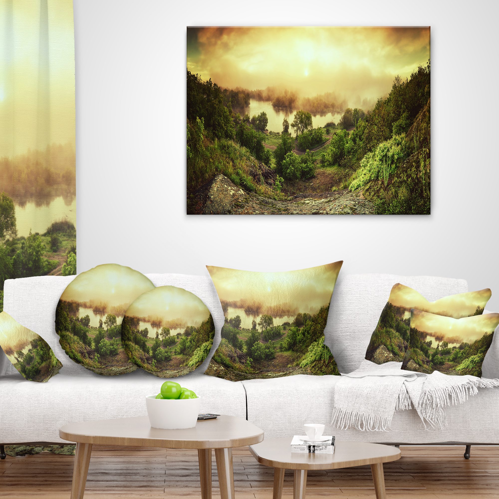 Designart Vintage Raising - Landscape Photography Throw Pillow - 16x16