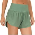 thumbnail image 2 of Womens High Waisted Running Shorts Quick Dry Athletic Workout Shorts with Mesh Liner Zipper Pockets, 2 of 14
