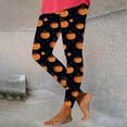 thumbnail image 3 of Oplxuo Halloween Leggings for Women Pumpkin Printed Soft Buttery Outfit High Waist Workout Gym Athletic Running Yoga Pants, 3 of 5