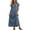 Blue, variant on YuXingFu Womens Plus Size Cotton Dresses Maxi V-Neck Plus Size Womens Dress Short Sleeve Classic Bohemian Style Long Casual Summer Green S