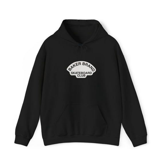 Skateboard Club Baker Brand Skate 2000s Vintage Classic Hoodie Print - M / Black