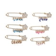 thumbnail image 3 of Clips para suéter, broche de 6 piezas, joyería dorada brillante contra el mal de ojo, decoración sin esfuerzo, 3 of 12