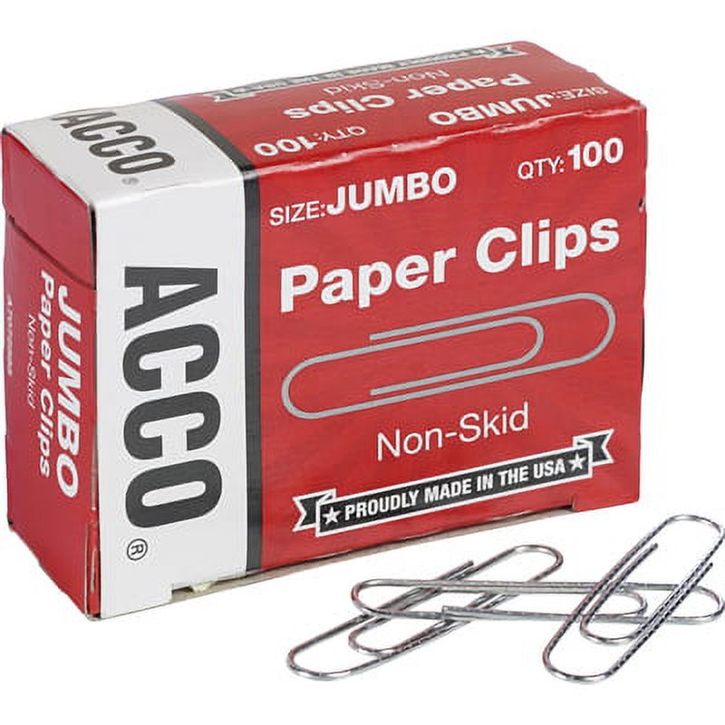 ACCO #1 Smooth Paper Clips – Silver, Standard Size – Bulk Pack (10 Boxes Of 100, Total 1000 Clips) Model 72380