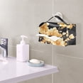 thumbnail image 6 of Yellow Floral on Black Tissue Box Cover Leather Square Rectangle Tissue Box Holder for Bathroom Living Room Desk Office Decor, 6 of 7