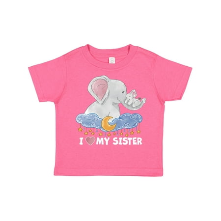 

Inktastic I Love My Sister Cute Elephants with Moon and Stars Boys or Girls Toddler T-Shirt