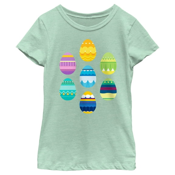 Girl's Disney Princess Easter Eggs  Graphic Tee Mint Large