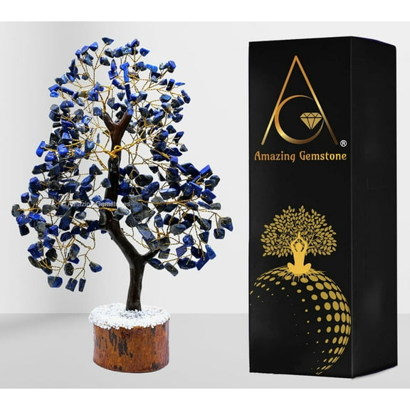 Lapis Lazuli Crystal Tree - Healing Crystal Bonsai Tree Room Decor Office Desk Decor