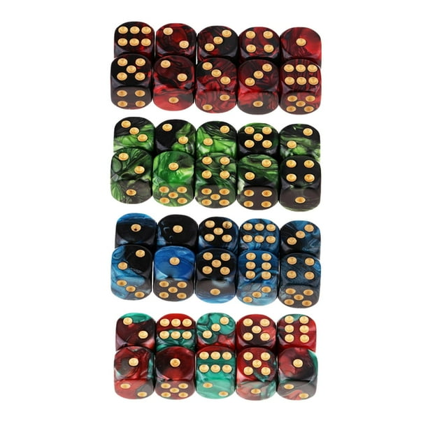 40x Dados De Juego De 6 Lados Dados De 16 Mm Para Enseñar Juegos De Matemáticas Tablero Hugo Dados de 6 caras