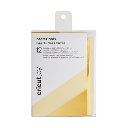 Cricut Insert Cards, Cream/Gold Metallic - R20 (12 ct), 4.25" x 5.5"