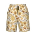 thumbnail image 7 of Disketp Men's Swim Trunks Hawaiian Breathable Surf Beach Swimsuits Mesh Lining Beach Shorts with Pockets-Honey Honeycomb, 7 of 7