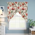 thumbnail image 6 of Red Mushroom Swag Valances for Windows 2 Pack Vegetables Plants Leaf Pine Cone Rustic Swag Kitchen Curtains 36 Inches Long Rod Pocket Short Window Treatment for Kitchen Bathroom 28"x36", 6 of 9