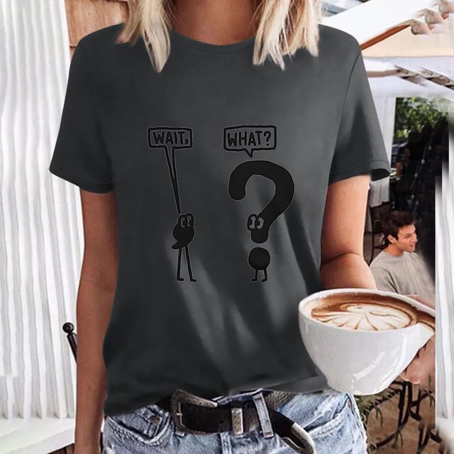 Qiopertar T-Shirts à Col Rond pour Femmes, Manches Courtes, Blouse, Offres de la Semaine en Liquidation