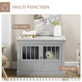 thumbnail image 6 of GVN Dog House, Dog Shelter,Dog Crate End Table with Triple Doors, Wooden Dog Crate Furniture, Puppy Crate, Pewter Gray, 6 of 6