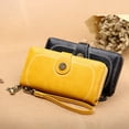 thumbnail image 4 of Stylago Vintage Wallet for Women Detachable Wristlet Retro Leather Credit Card Holder Zipper Long Purses for Shopping Travel Yellow, 4 of 7