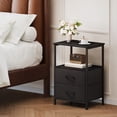 thumbnail image 4 of Eunos Nightstand End Table, 2 Drawer Black Small Bedside Table Set of 2 for Bedroom, Living Room, 4 of 7