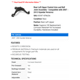 thumbnail image 2 of Rear Left Upper Control Arm and Ball Joint Assembly - Compatible with 2007 - 2012 Hyundai Veracruz 2008 2009 2010 2011, 2 of 2