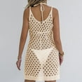 thumbnail image 6 of Womens Swimsuit Cover Ups Sleeveless Crochet V-Neck Hollow Out Mini Swim Dress, 6 of 6