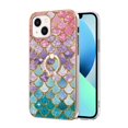 thumbnail image 3 of SaniMore for Apple iPhone 14 Plus Case 6.7-inch, Shockproof TPU Fashion Marble Pattern Cover for iPhone 14 Plus Women Men with Ring Kickstand Holder Clear Bumper Protection Cover, Colored Scales, 3 of 5