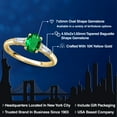thumbnail image 2 of Gem Stone King 10K Yellow Gold Green Nano Emerald and Lab Grown Diamond Engagement Ring for Women | 0.80 Cttw | Oval 7X5MM | Gemstone May Birthstone | Size 5, 2 of 6
