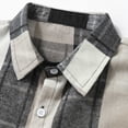 thumbnail image 7 of Rvwovn Men's Plaid Flannel Long Sleeve Shirt Collar Button Front Vintage Casual Fall Layering Top, 7 of 7