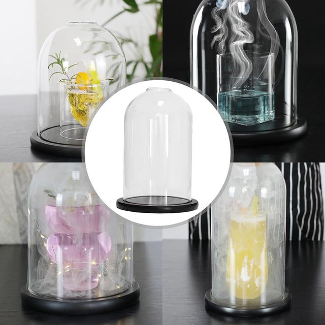 Cubierta orificio de de decoración Accesorio para creativa Cloche para cocina Cócteles Baoblaze Cloche de cúpula transparente
