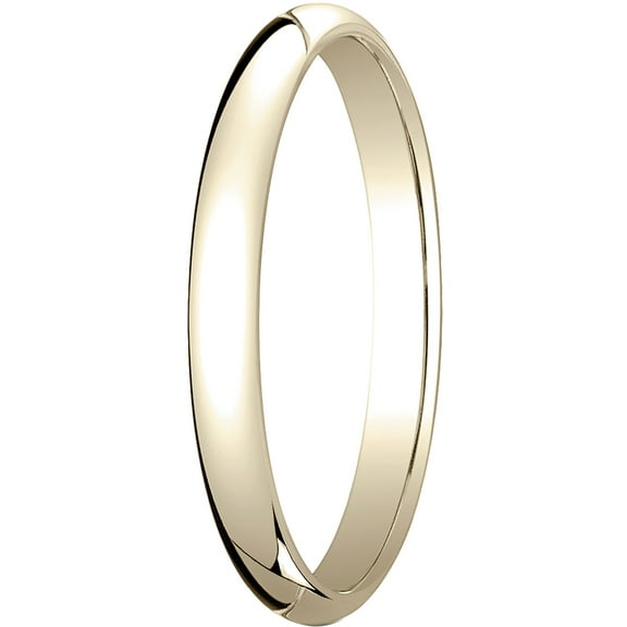 Mens 18K Yellow Gold, 2.5mm Traditional Dome Oval Wedding Band (sz 5)