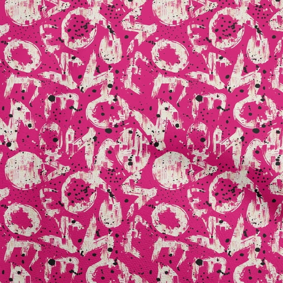 oneOone Viscose Chiffon Pink Fabric Abstracts Sewing Fabric By The Yard Printed Diy Clothing Sewing Supplies 42 Inch Wide