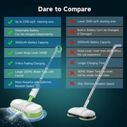 AlfaBot Cordless Electric Mop, Self-Propelled Dual-Spin Mop with LED Light & Spray, 260ml Tank 50 Mins Runtime, Lightweight for Hardwood Tile Cleaning Up to 2700 sq.ft