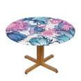 thumbnail image 2 of YFYANG Round Fitted Table Cloth, Waterproof Colorful Vintage Floral Textures Pattern Polyester Table Cover, Indoor Outdoor Decorative Tablecloths with Elastic Edge, 2 of 7