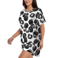 thumbnail image 2 of Naloa Hand Drawn Tomatoes Women's Short-Sleeved Pajama Set, Loungewear, Summer pajamas, Breathable Cozy - X-Large, 2 of 9